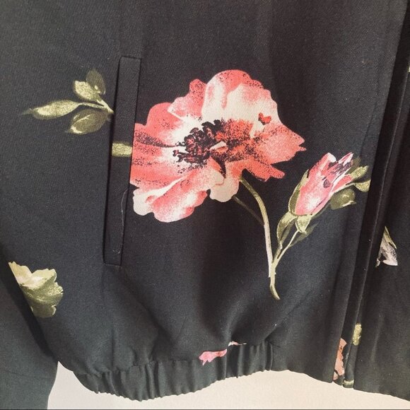JULES & LEOPOLD Sz L Floral Bomber Jacket With Elastic Hems and Pockets - Picture 2 of 9